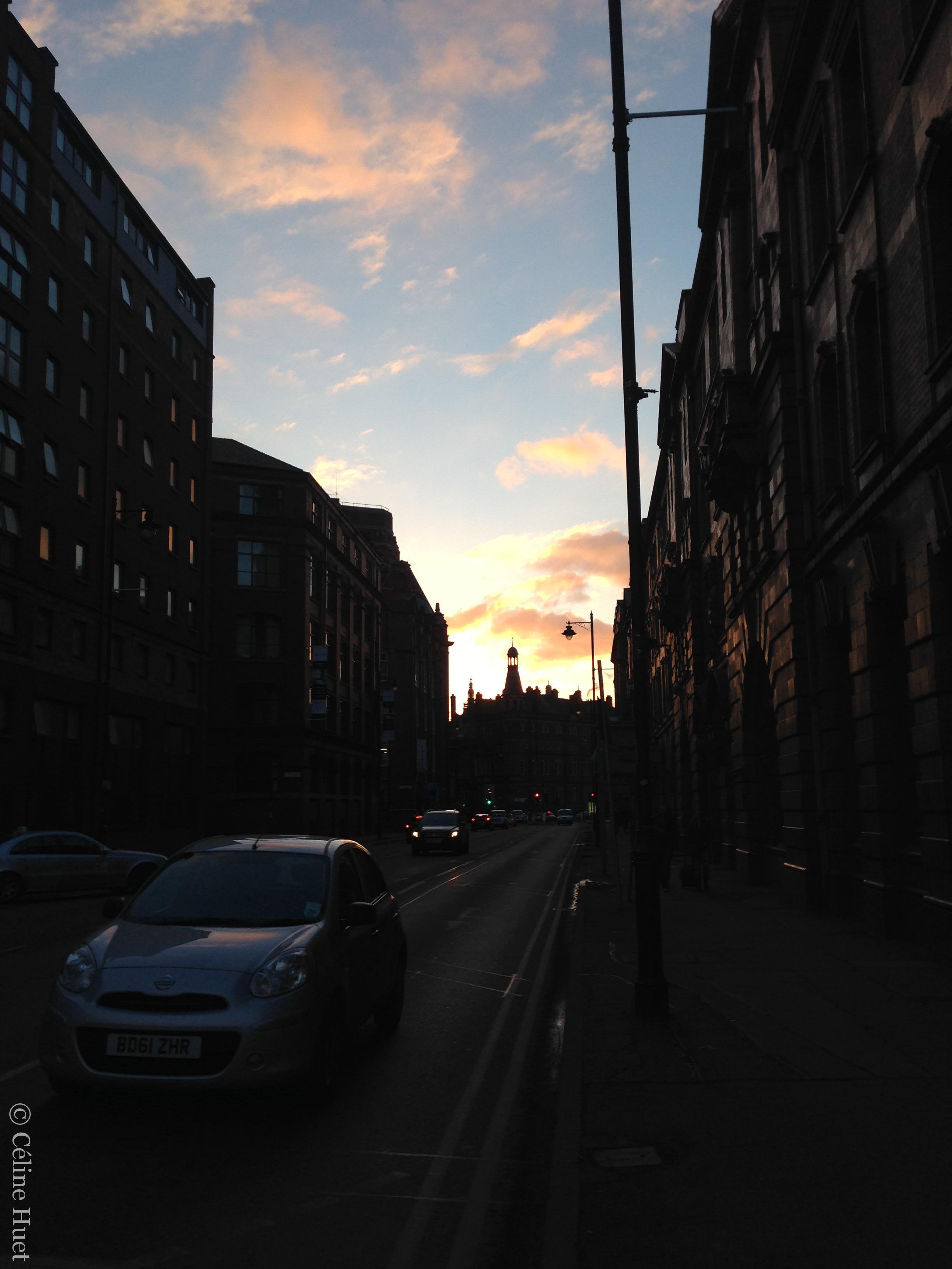 Sunset Manchester Royaume Uni