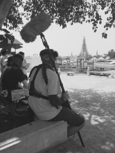 Movie shooting Bangkok Chao Praya Wat Arun Thailand Asia