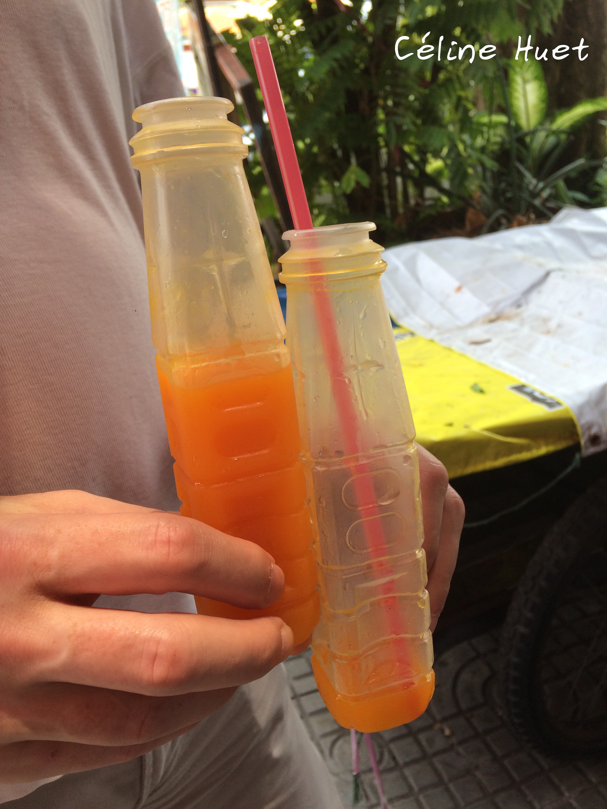 Orange juice in the street of Bangkok Thailand Asia
