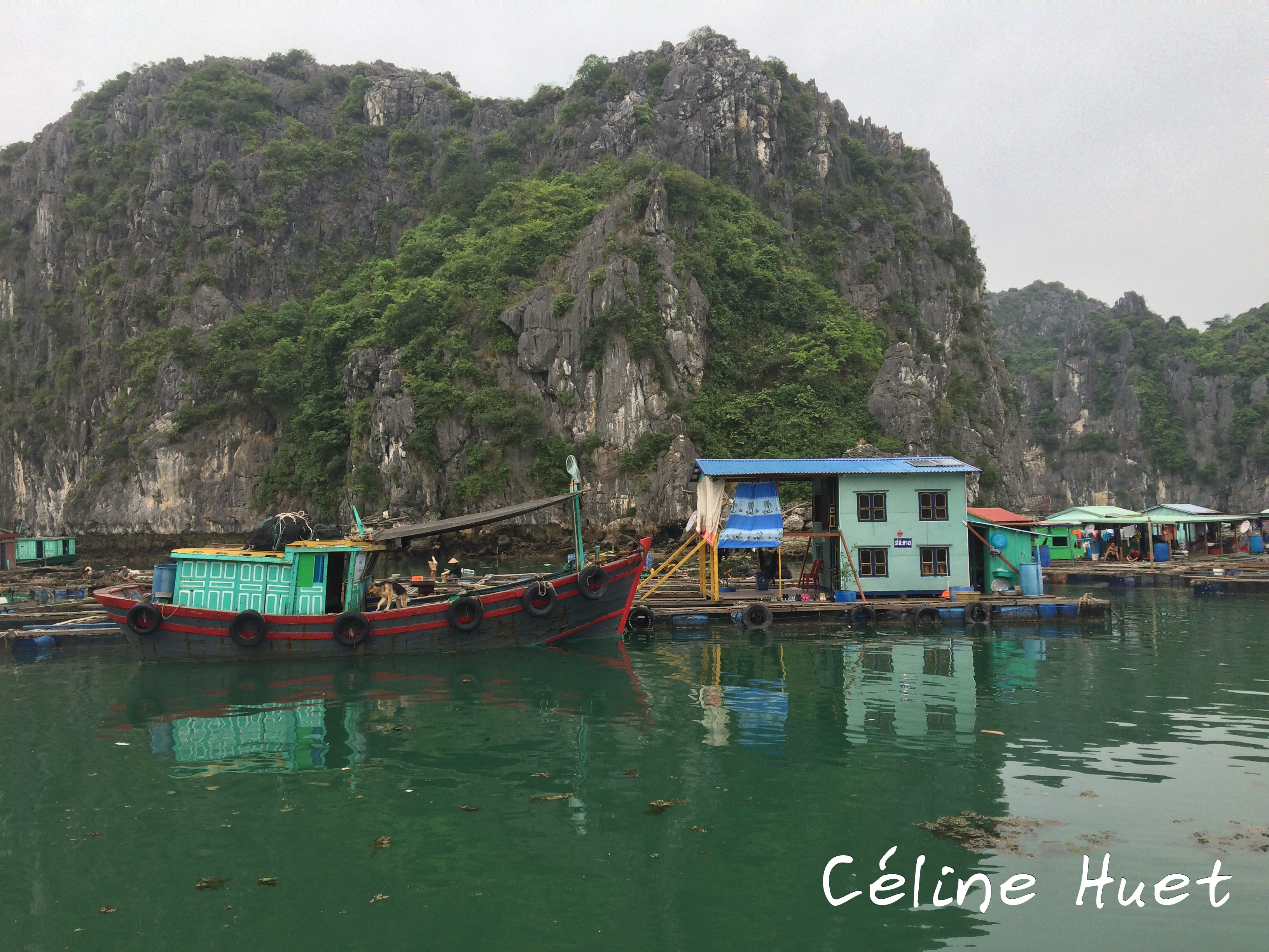 Village de pêcheurs Baie d'Halong Vietnam Asie