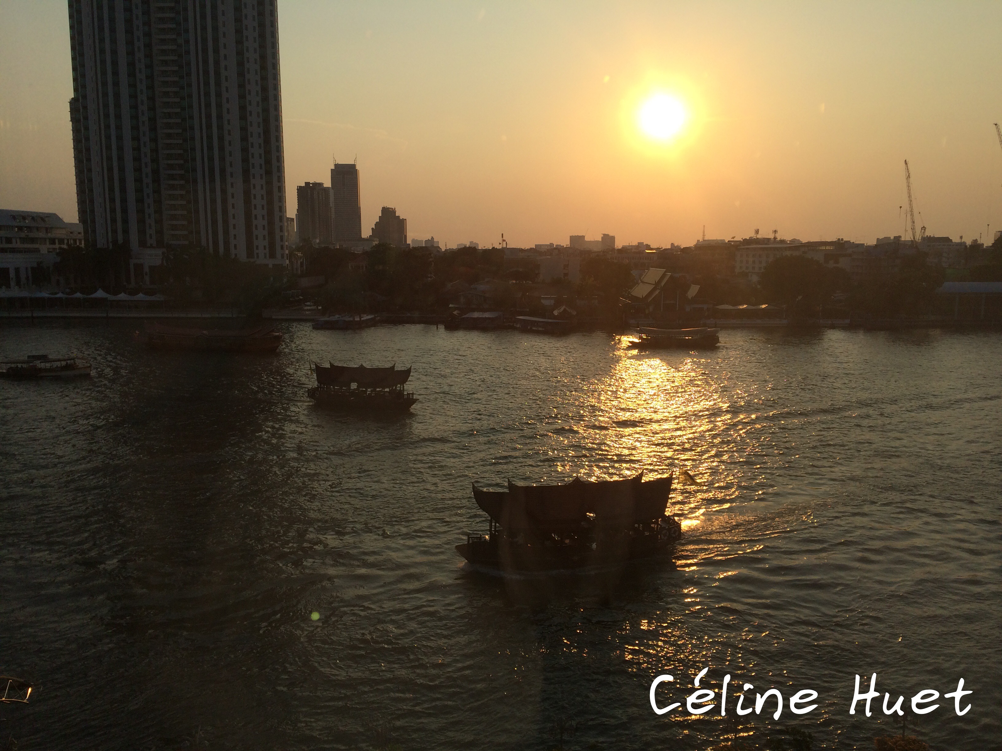 Coucher de soleil depuis le Mandarin Oriental de Bangkok Thaïlande Asie
