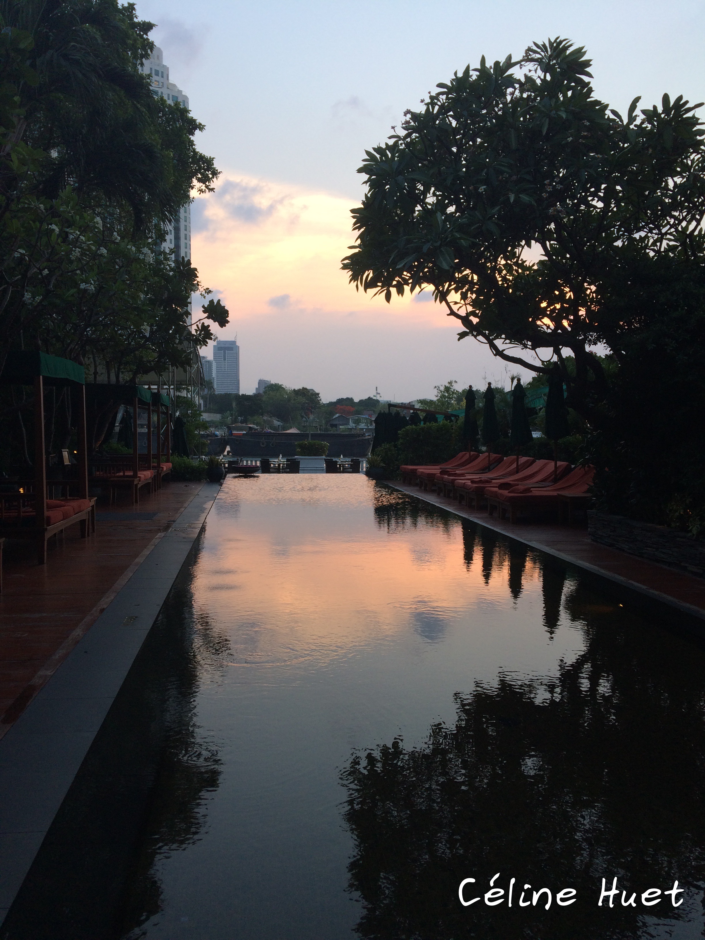 Coucher de soleil Mandarin Oriental Bangkok Thaïlande Asie