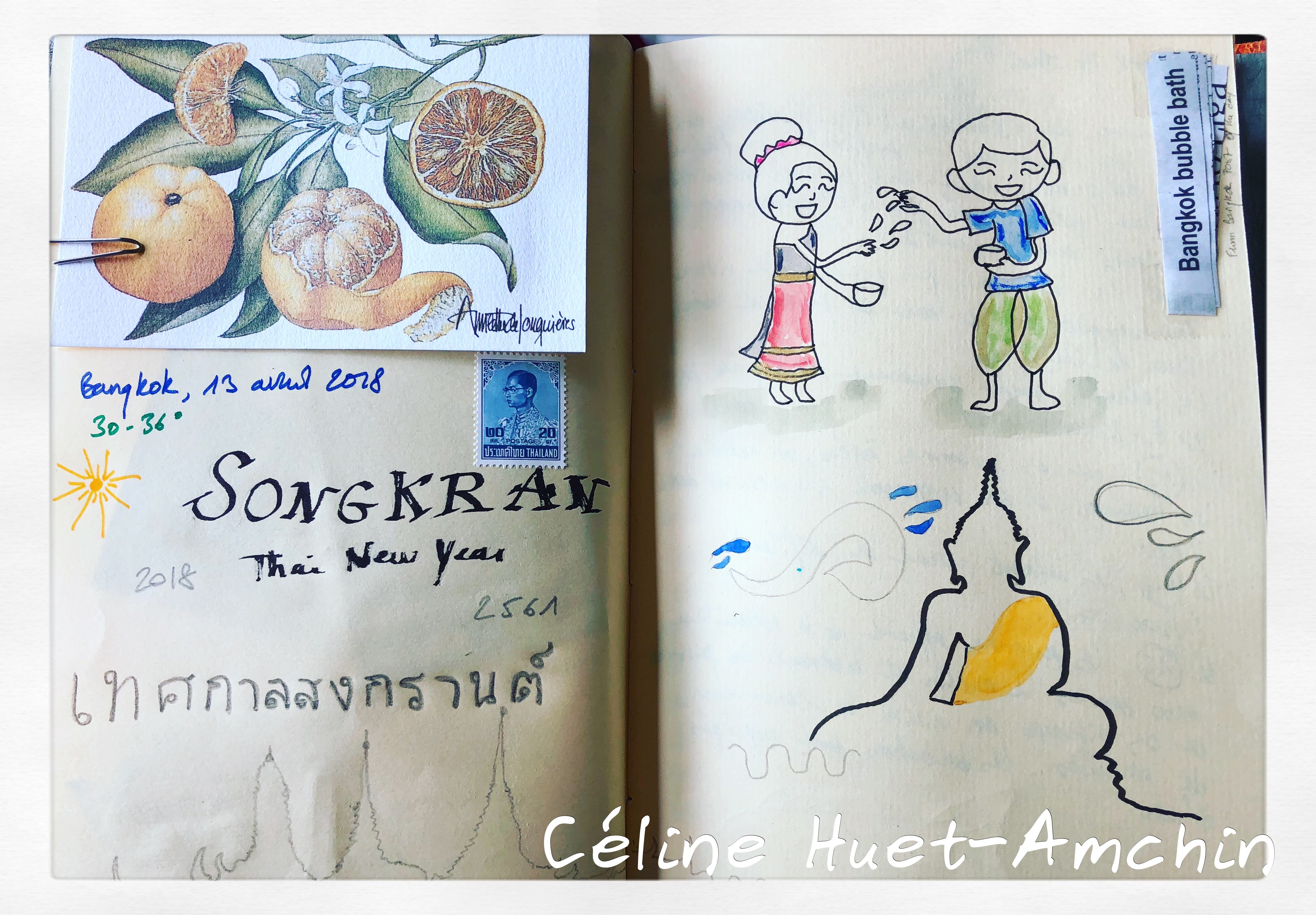 Carnet de voyage Instantanés d'Asie II Bangkok Thaïlande Asie Céline Huet-Amchin