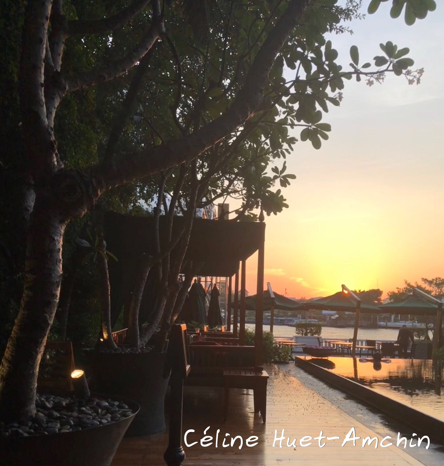 Coucher de soleil Mandarin Oriental Bangkok Thaïlande Asie