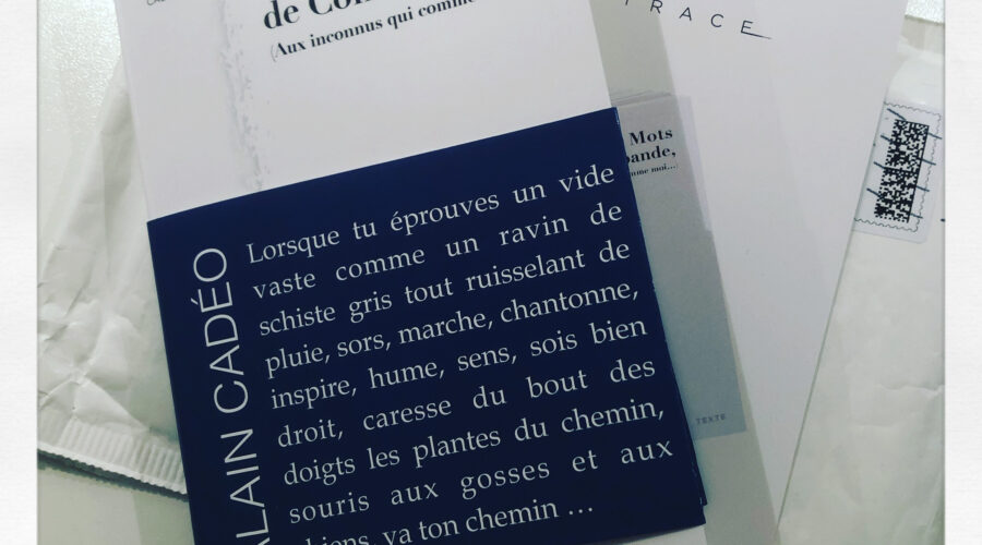 Des Mots de Contrebande, (aux inconnus qui comme moi...) Alain Cadéo Editions La Trace