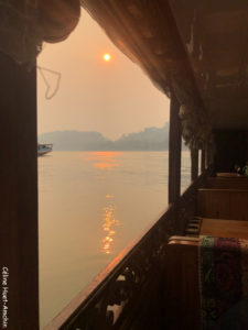 Coucher de soleil Mékong Luang Prabang Laos Asie