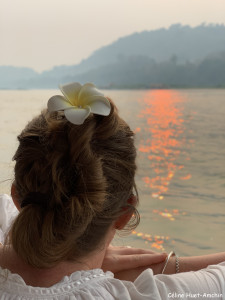 Coucher de soleil Mékong Luang Prabang Laos Asie