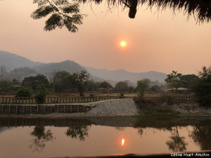 Coucher de soleil Elephant Nature Park Chiang Mai Thaïlande Asie